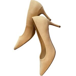 Lulu's Elegant‎ Cream Suede Pointed-Toe Stiletto Pumps Classic High Heel Shoes